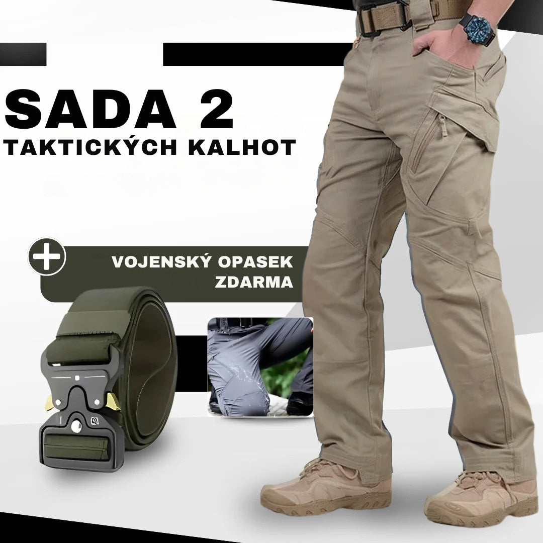 Sada 2 taktických kalhot + vojenský opasek zdarma
